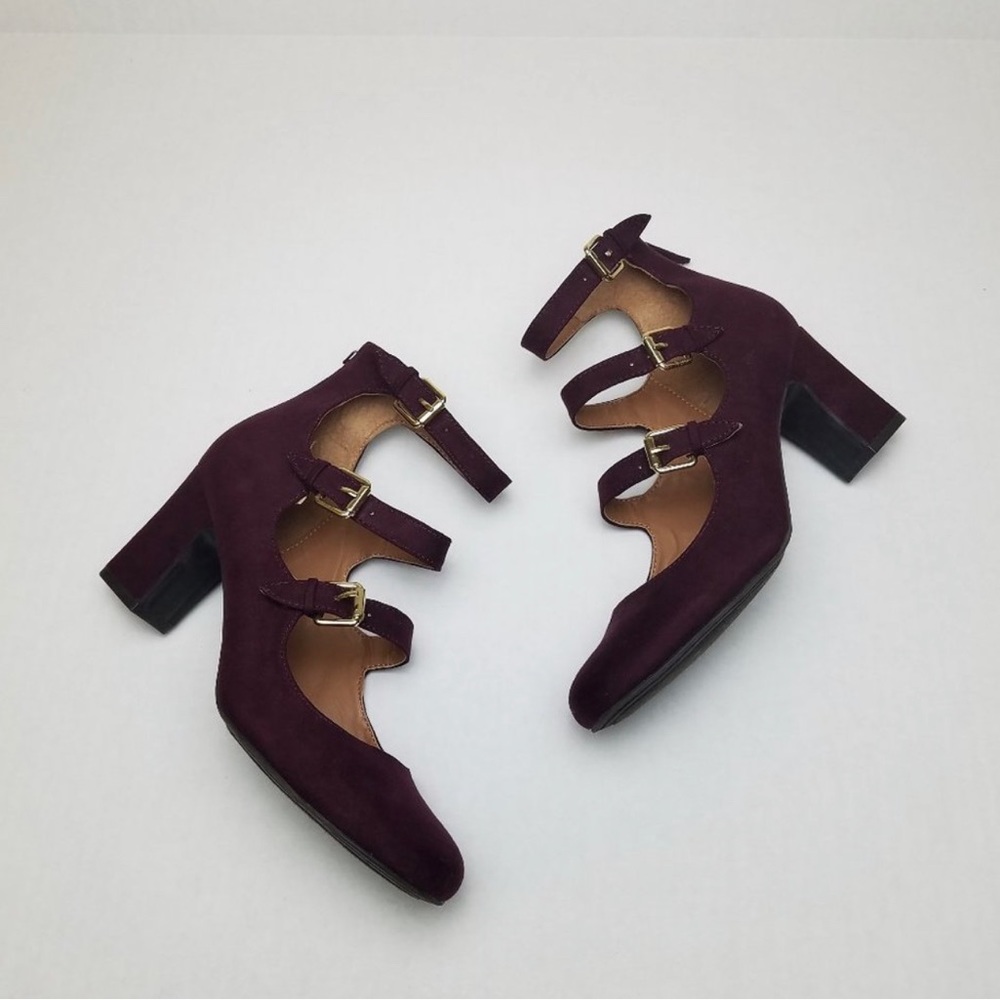 Indigo budrgundy fall shoes.